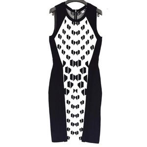 Diane Von Furstenberg Franca Sleeveless White and Black Dress